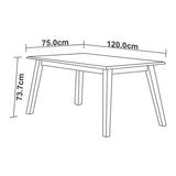 Comedor Glienza Wengue 120x74cm Rectangular de Cuatro Puestos y con Cuatro Sillas - Comedores | Bylmo