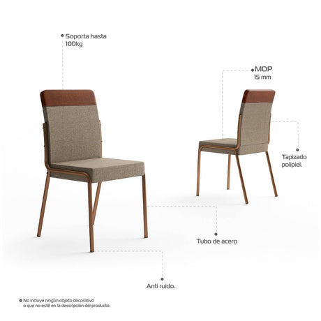 Comedor Imperial Arena Roce 93x24cm Cuadrado de Cuatro Puestos y con Cuatro Sillas - Comedores | Bylmo