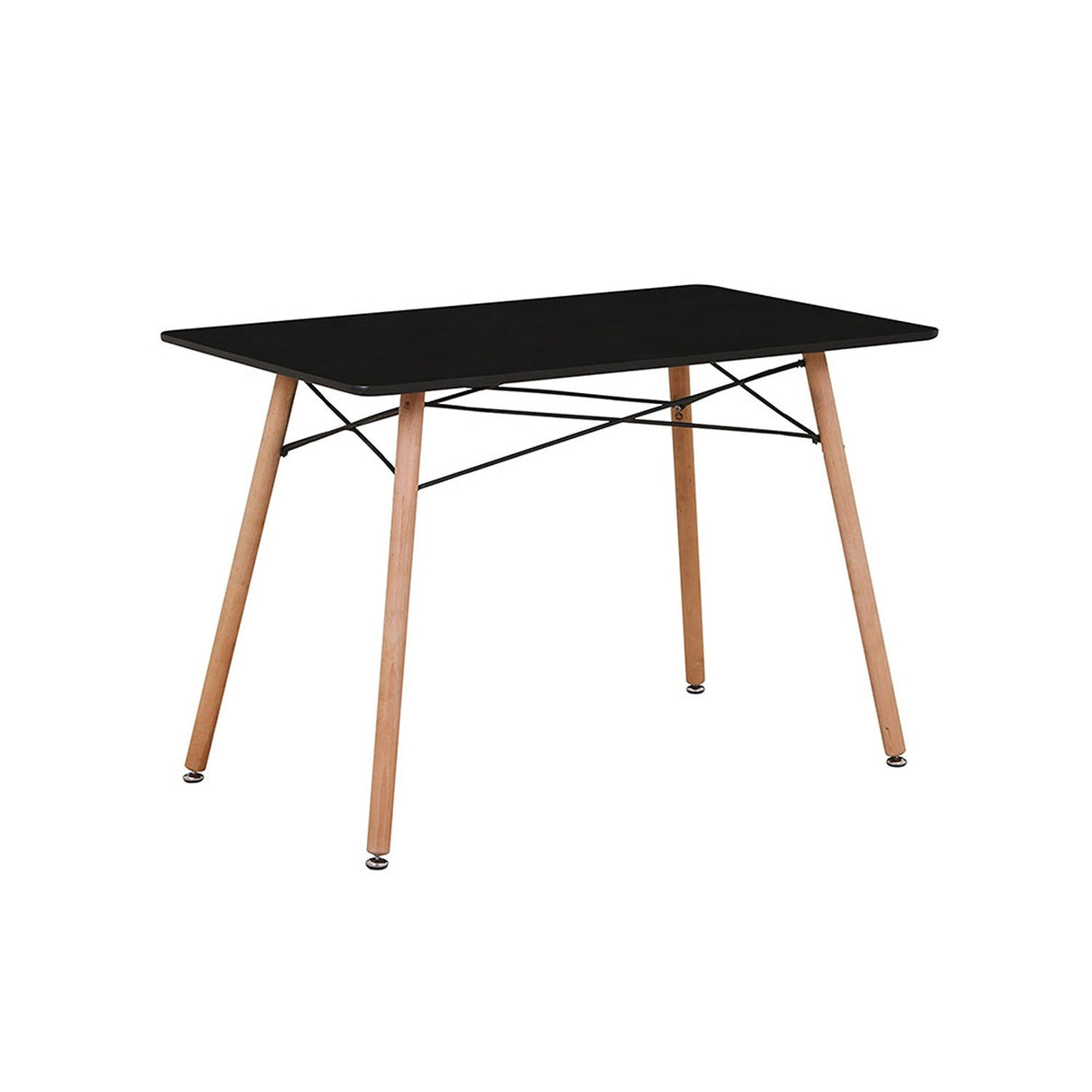 Comedor Norway Negro 120x70cm Rectangular de Cuatro Puestos y con Cuatro Sillas - Comedores | Bylmo