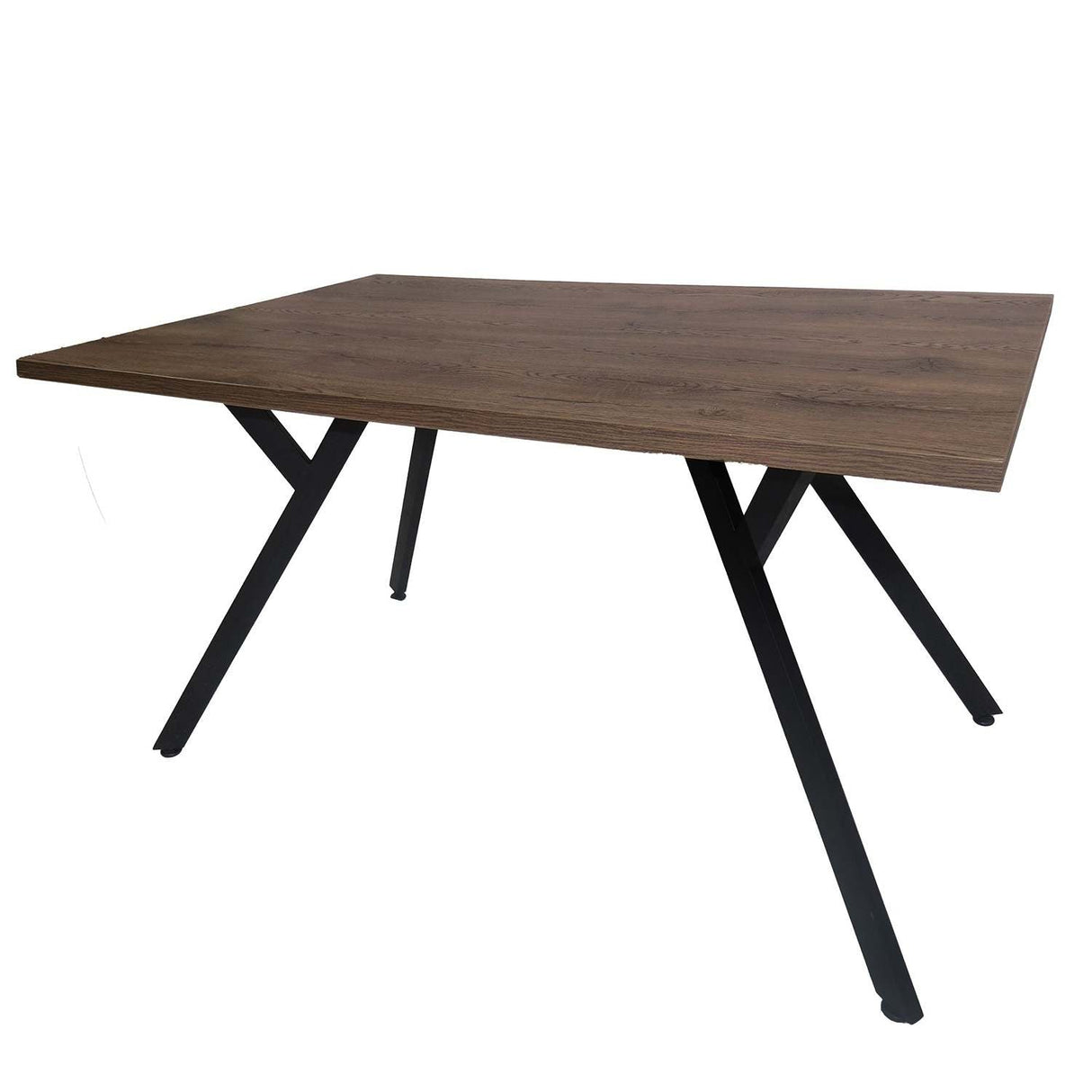 Comedor Stars Amaretto 140 cm con Seis Sillas Metálicas Negras - Combos Comedor | Bylmo