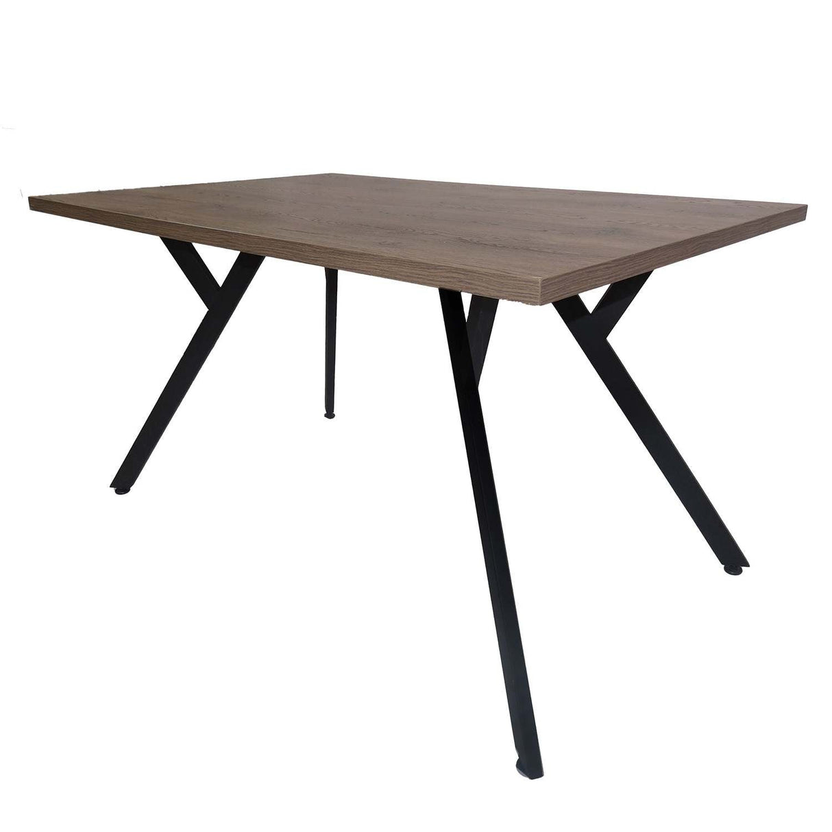 Comedor Stars Amaretto 140 cm con Seis Sillas Metálicas Negras - Combos Comedor | Bylmo
