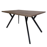 Comedor Stars Amaretto 140 cm con Seis Sillas Metálicas Negras - Combos Comedor | Bylmo
