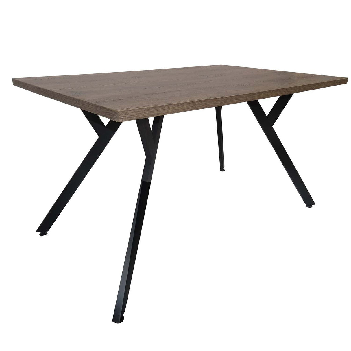 Comedor Stars Amaretto 140 cm con Seis Sillas Metálicas Negras - Combos Comedor | Bylmo
