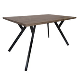 Comedor Stars Amaretto 140 cm con Seis Sillas Metálicas Negras - Combos Comedor | Bylmo