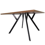 Comedor Stars Amaretto 140 cm con Seis Sillas Metálicas Negras - Combos Comedor | Bylmo