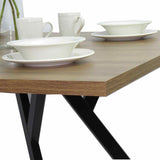 Comedor Stars Amaretto 140 cm con Seis Sillas Metálicas Negras - Combos Comedor | Bylmo
