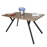 Comedor Stars Amaretto 140 cm con Seis Sillas Metálicas Negras - Combos Comedor | Bylmo