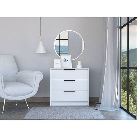 Cómoda Kaia Blanco 70x68.7cm De Tres Hileras con Tres Cajones - Cajoneras | Bylmo