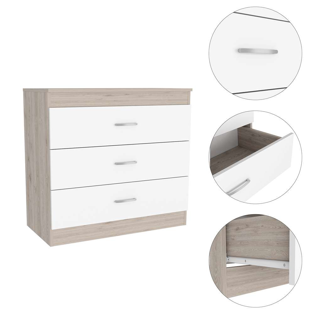 Cómoda Melia Ceniza 80x75.7cm De Tres Hileras con Tres Cajones - Cajoneras | Bylmo