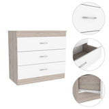 Cómoda Melia Ceniza 80x75.7cm De Tres Hileras con Tres Cajones - Cajoneras | Bylmo