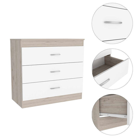 Cómoda Melia Ceniza 80x75.7cm De Tres Hileras con Tres Cajones - Cajoneras | Bylmo