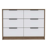 Cómoda Kaia Plus Miel y Blanco 107 cm con Cuatro Cajones y Dos Puertas - Cajoneras | Bylmo