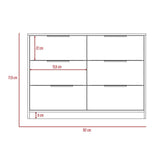 Cómoda Kaia Duna 107x77.6cm De Tres Hileras con Tres Cajones - Cajoneras | Bylmo