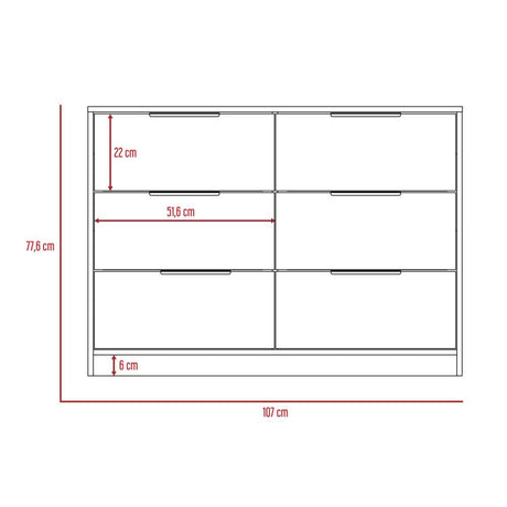 Cómoda Kaia Duna 107x77.6cm De Tres Hileras con Tres Cajones - Cajoneras | Bylmo