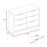 Cómoda Kaia Duna 107x77.6cm De Tres Hileras con Tres Cajones - Cajoneras | Bylmo