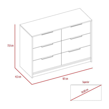 Cómoda Kaia Duna 107x77.6cm De Tres Hileras con Tres Cajones - Cajoneras | Bylmo