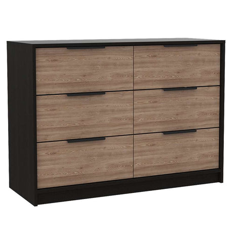 Cómoda Kaia Wengue y Miel 107 cm con Cuatro Cajones y Dos Puertas - Cajoneras | Bylmo