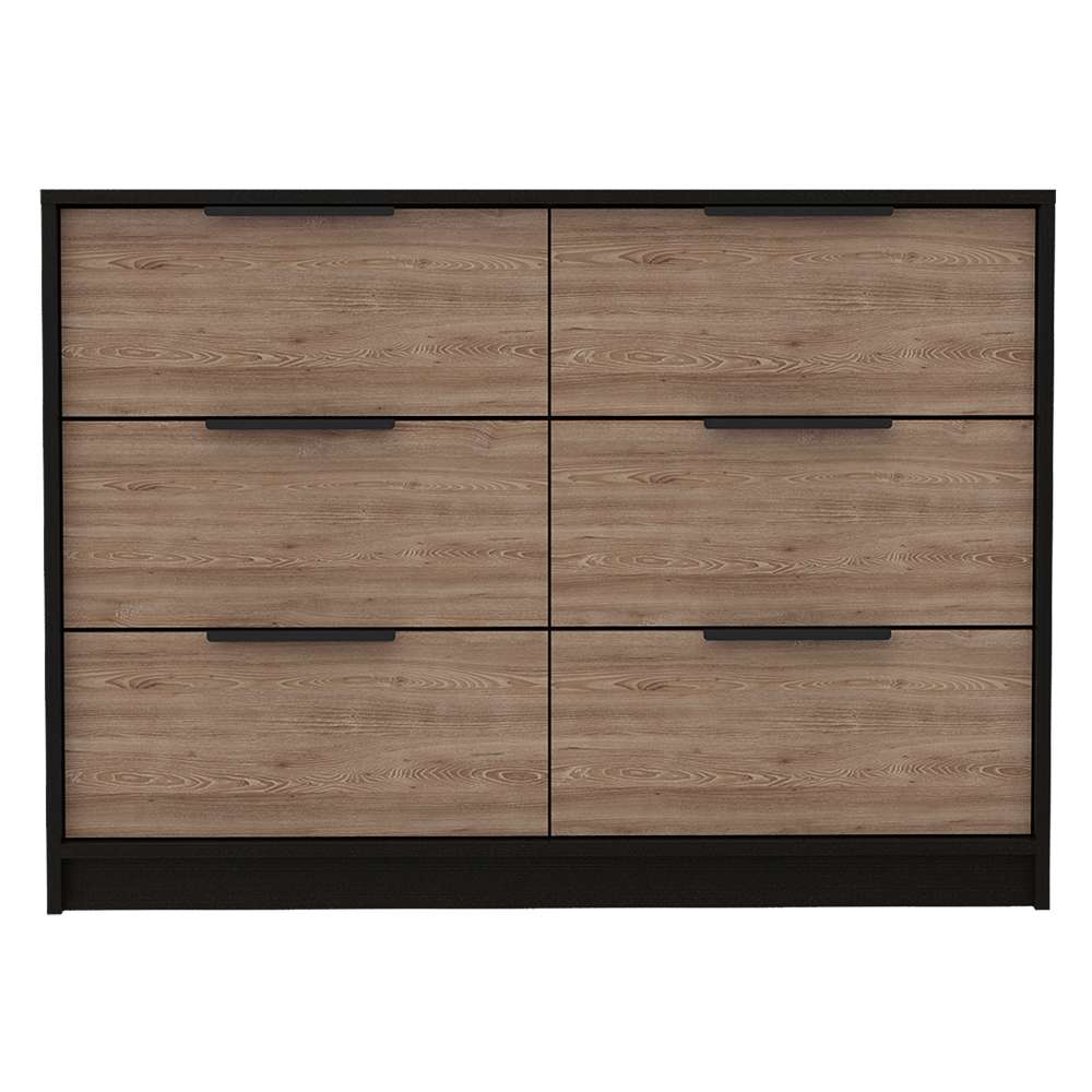 Cómoda Kaia Wengue y Miel 107 cm con Cuatro Cajones y Dos Puertas - Cajoneras | Bylmo