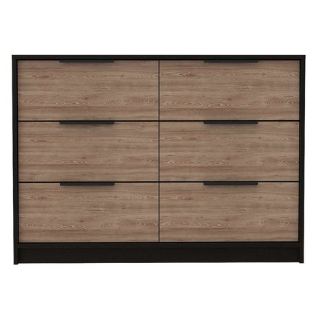 Cómoda Kaia Wengue y Miel 107 cm con Cuatro Cajones y Dos Puertas - Cajoneras | Bylmo