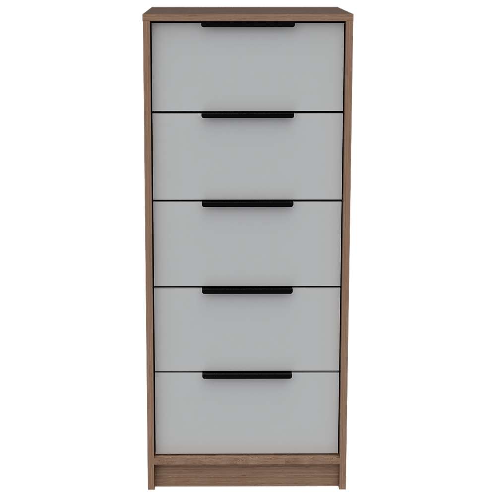 Cómoda Kaia Blanco 45x107.8cm De Cinco Hileras con Cinco Cajones - Cajoneras | Bylmo