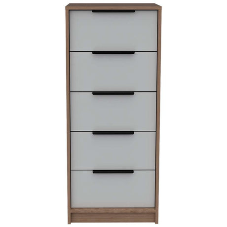 Cómoda Kaia Blanco 45x107.8cm De Cinco Hileras con Cinco Cajones - Cajoneras | Bylmo