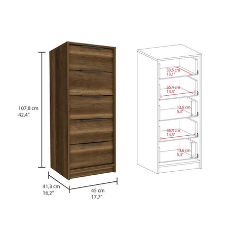 Cómoda Kaia Caramelo 45x107.8cm De Cuatro Hileras con Cuatro Cajones - Cajoneras | Bylmo