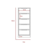 Cómoda Kaia Miel y Blanco 46x107cm De Cinco Hileras con Cinco Cajones - Cajoneras | Bylmo