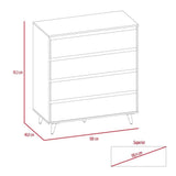 Cómoda Loira Siena 100 cm con Cuatro Cajones - Cajoneras | Bylmo