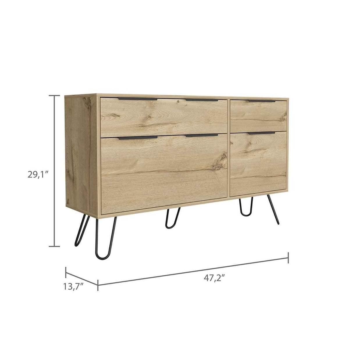Cómoda Augusta Duna 120x74cm De Cuatro Hileras con Cuatro Cajones - Cajoneras y Comodas | Bylmo