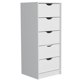 Cómoda Basilea Blanco 45x108cm De Cinco Hileras con Cinco Cajones - Cajoneras y Comodas | Bylmo
