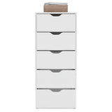 Cómoda Basilea Blanco 45x108cm De Cinco Hileras con Cinco Cajones - Cajoneras y Comodas | Bylmo