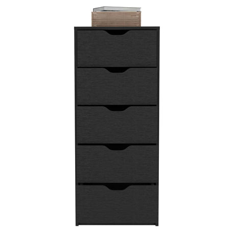 Cómoda Basilea Wengue 45x108cm De Cinco Hileras con Cinco Cajones - Cajoneras y Comodas | Bylmo