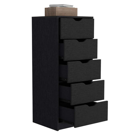 Cómoda Basilea Wengue 45x108cm De Cinco Hileras con Cinco Cajones - Cajoneras y Comodas | Bylmo