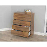 Cómoda Amaretto 80x96cm De Cuatro Hileras con Cuatro Cajones - Cajoneras y Comodas | Bylmo