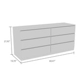 Cómoda Asteria Blanco 153.6x71.8cm De Tres Hileras con Tres Cajones - Cajoneras | Bylmo
