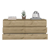 Cómoda Asteria Duna y Blanco 153 cm con Seis Cajones - Cajoneras | Bylmo