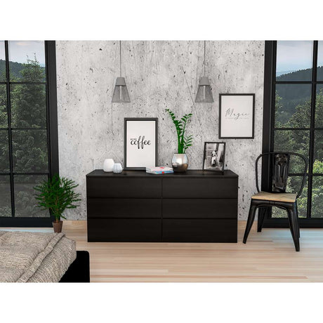 Cómoda Asteria Wengue 153.6x71.8cm De Tres Hileras con Tres Cajones - Cajoneras | Bylmo