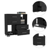 Cómoda Eleganza Wengue 90 cm con Cuatro Cajones y Entrepaños - Cajoneras y Comodas | Bylmo