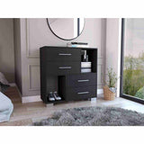 Cómoda Eleganza Wengue 90 cm con Cuatro Cajones y Entrepaños - Cajoneras y Comodas | Bylmo