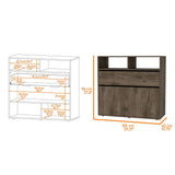 Cómoda Galanto Bellota y Wengue 100 cm con Un Cajón y Dos Puertas - Cajoneras | Bylmo