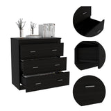 Cómoda Georgia Wengue 80x85.1cm De Tres Hileras con Tres Cajones - Cajoneras | Bylmo