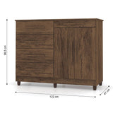 Cómoda Ginesta Marron 122x96.5cm De Cinco Hileras con Cinco Cajones - Cajoneras | Bylmo