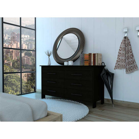 Cómoda HMS Wengue 149.5x80.6cm De Tres Hileras con Tres Cajones - Cajoneras | Bylmo