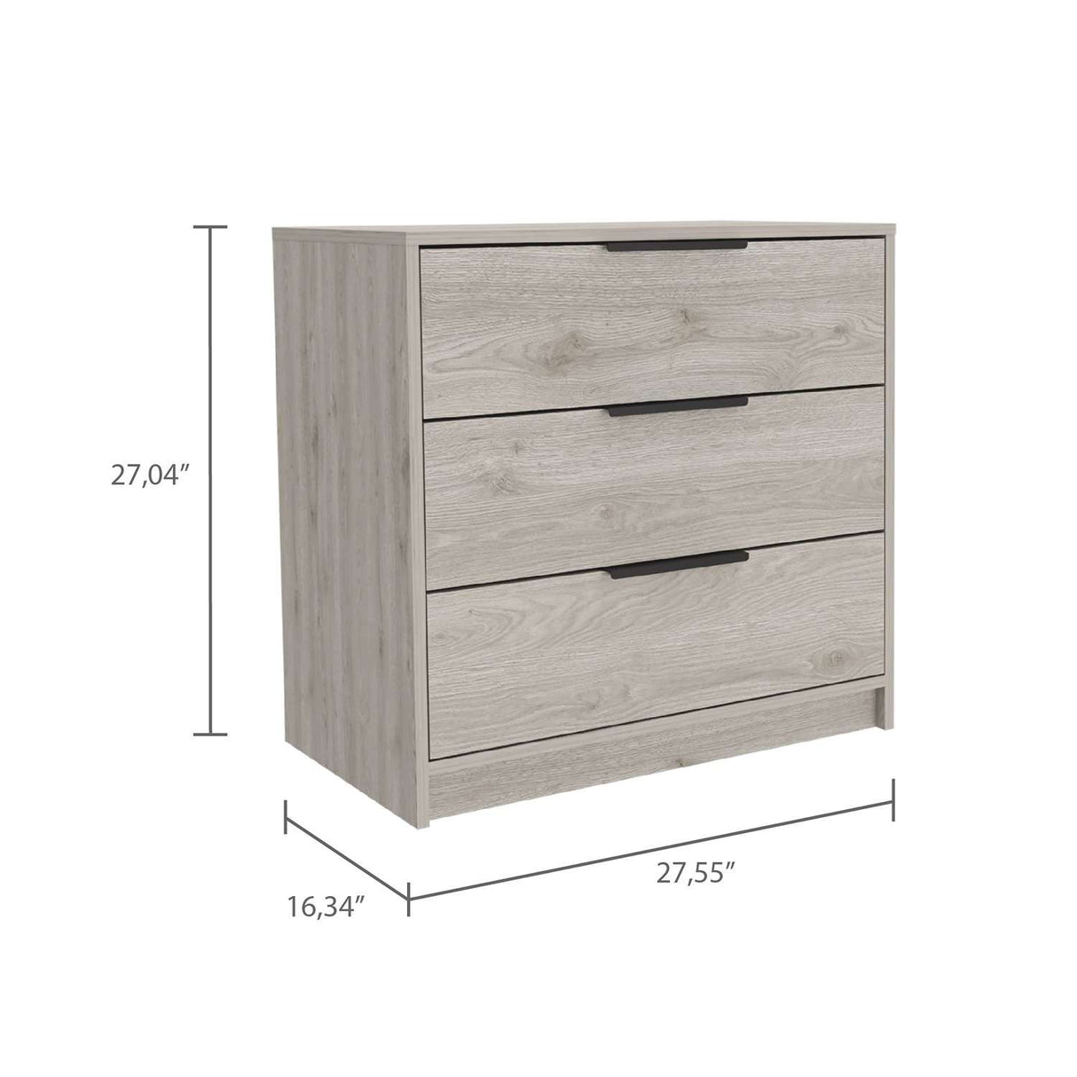 Cómoda Kaia Ceniza 70x69cm De Tres Hileras con Tres Cajones - Cajoneras y Comodas | Bylmo