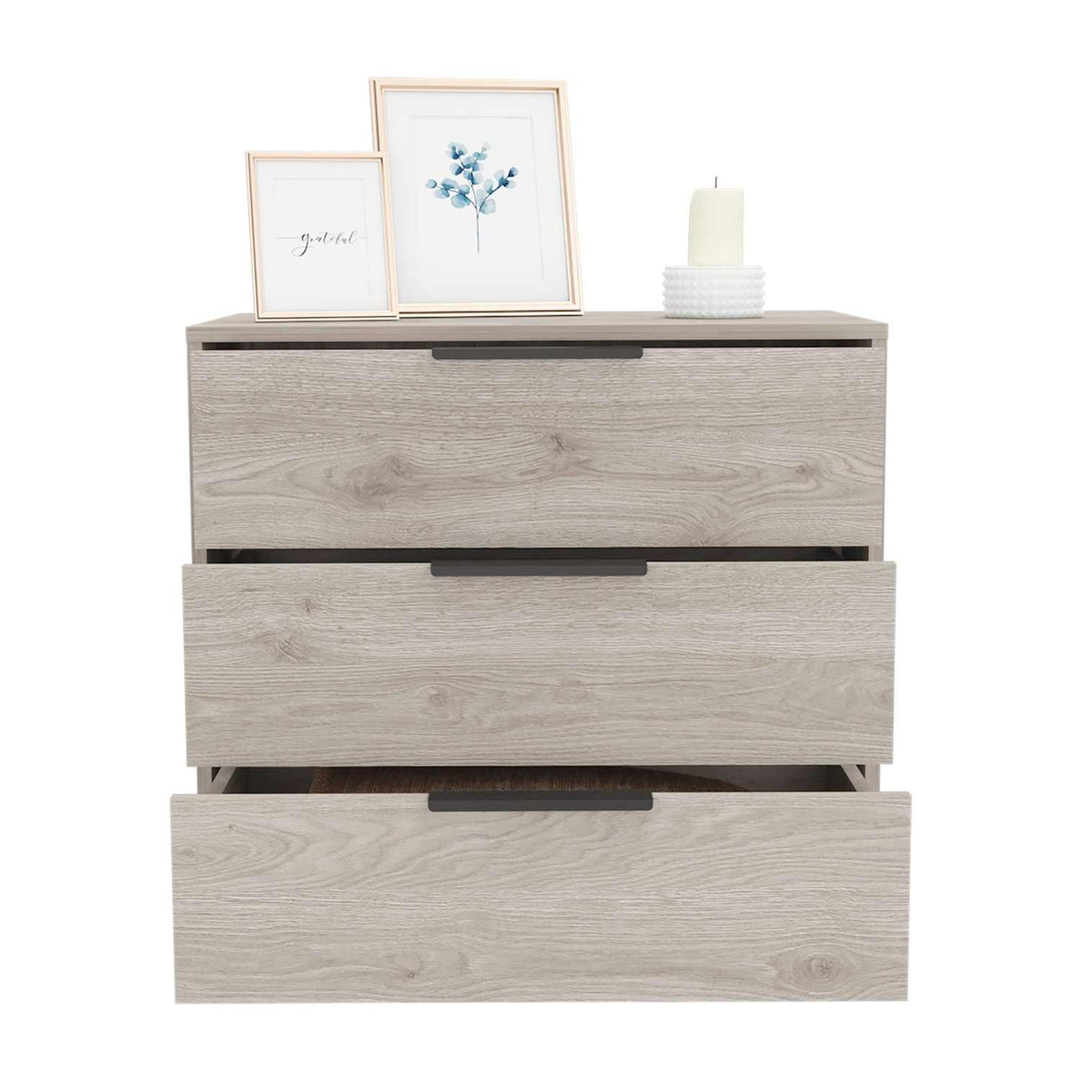 Cómoda Kaia Ceniza 70x69cm De Tres Hileras con Tres Cajones - Cajoneras y Comodas | Bylmo