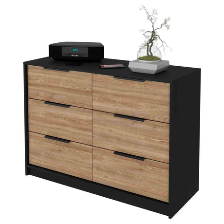 Cómoda Kaia Wengue 107x78cm De Tres Hileras con Tres Cajones - Cajoneras y Comodas | Bylmo