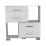Cómoda Krista Blanco 90x90cm De Cuatro Hileras con Cuatro Cajones - Cajoneras y Comodas | Bylmo