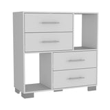 Cómoda Krista Blanco 90x90cm De Cuatro Hileras con Cuatro Cajones - Cajoneras y Comodas | Bylmo