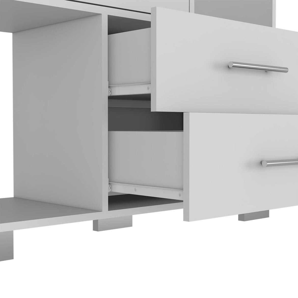 Cómoda Krista Blanco 90x90cm De Cuatro Hileras con Cuatro Cajones - Cajoneras y Comodas | Bylmo