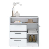 Cómoda Omaha Blanco 90x93cm De Tres Hileras con Tres Cajones - Cajoneras y Comodas | Bylmo